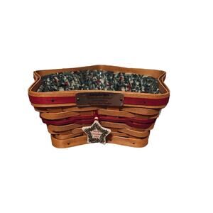 2001 Longaberger Christmas Collection Shining Star Red Holly Liner Combo Basket